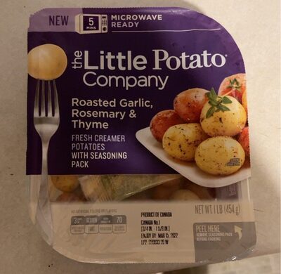 A LITTLE ROASTED GARLIC, ROSEMARY & THYME FRESH POTATOES with seasoning Pack