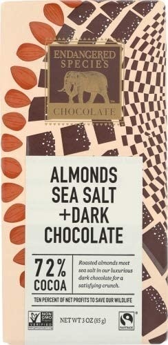 Almonds & Sea Salt 72% Cocoa Dark Chocolate Bar